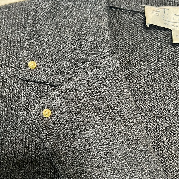 St. John Collection Knit Blazer Gray with Gold Accents Size 10 - Picture 6 of 11